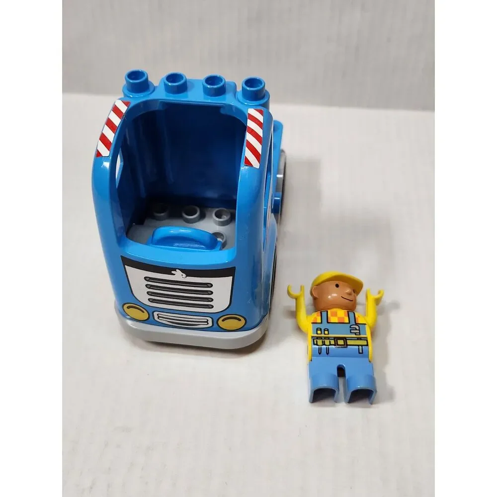 LEGO DUPLO Worker Figure with Blue Construction Truck